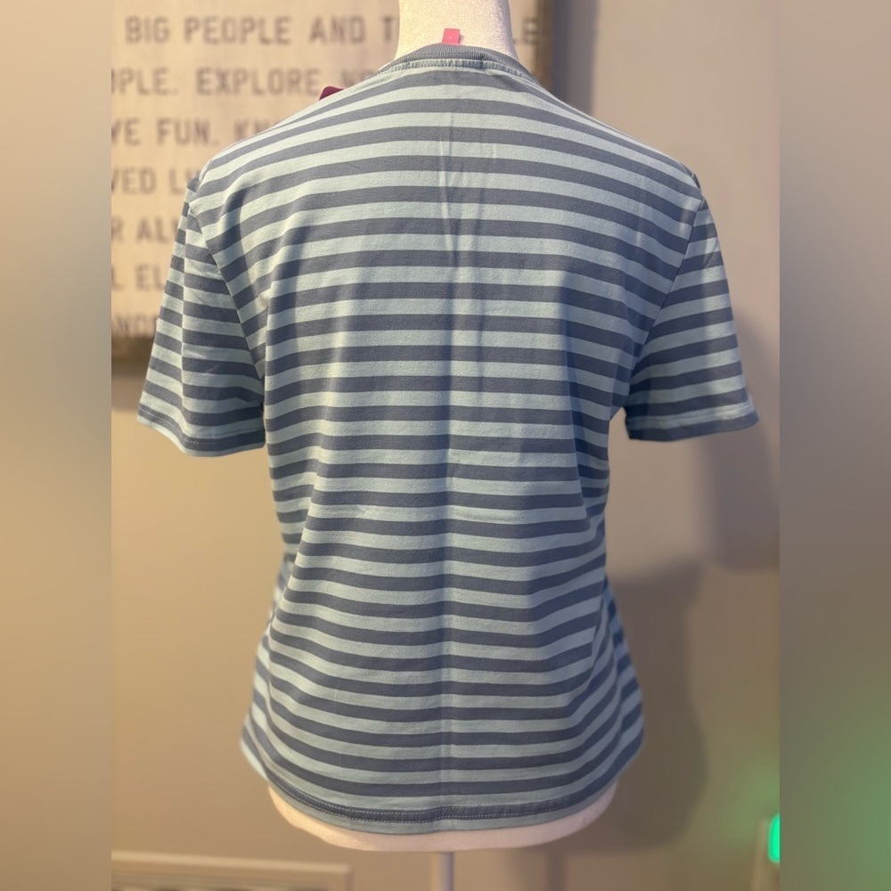 NWT Edikted Callahan Striped Blue Tee - Picture 2 of 8